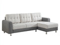 Divano angolare - Tessuto - 243x160x86 cm - Panna-Grigio - Stile moderno minimalista