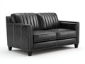Divano a due posti - Pelle - 174x87x86 cm - Nero grafite - Stile contemporaneo con cuciture a contrasto