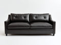Divano a due posti - Pelle - 180x88x84 cm - Nero antracite - Stile contemporaneo con braccioli lineari