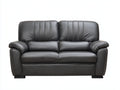 Divano a due posti - Pelle - 172x94x91 cm - Nero antracite - Stile comfort con braccioli imbottiti