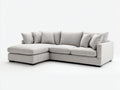 Divano angolare - Tessuto - 286x178x85 cm - Grigio chiaro - Stile moderno minimalista