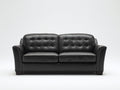 Divano a due posti - Pelle - 178x90x88 cm - Nero - Stile classico con schienale trapuntato