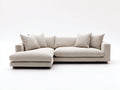 Divano angolare - Tessuto - 296x181x83 cm - Beige chiaro - Stile moderno minimalista