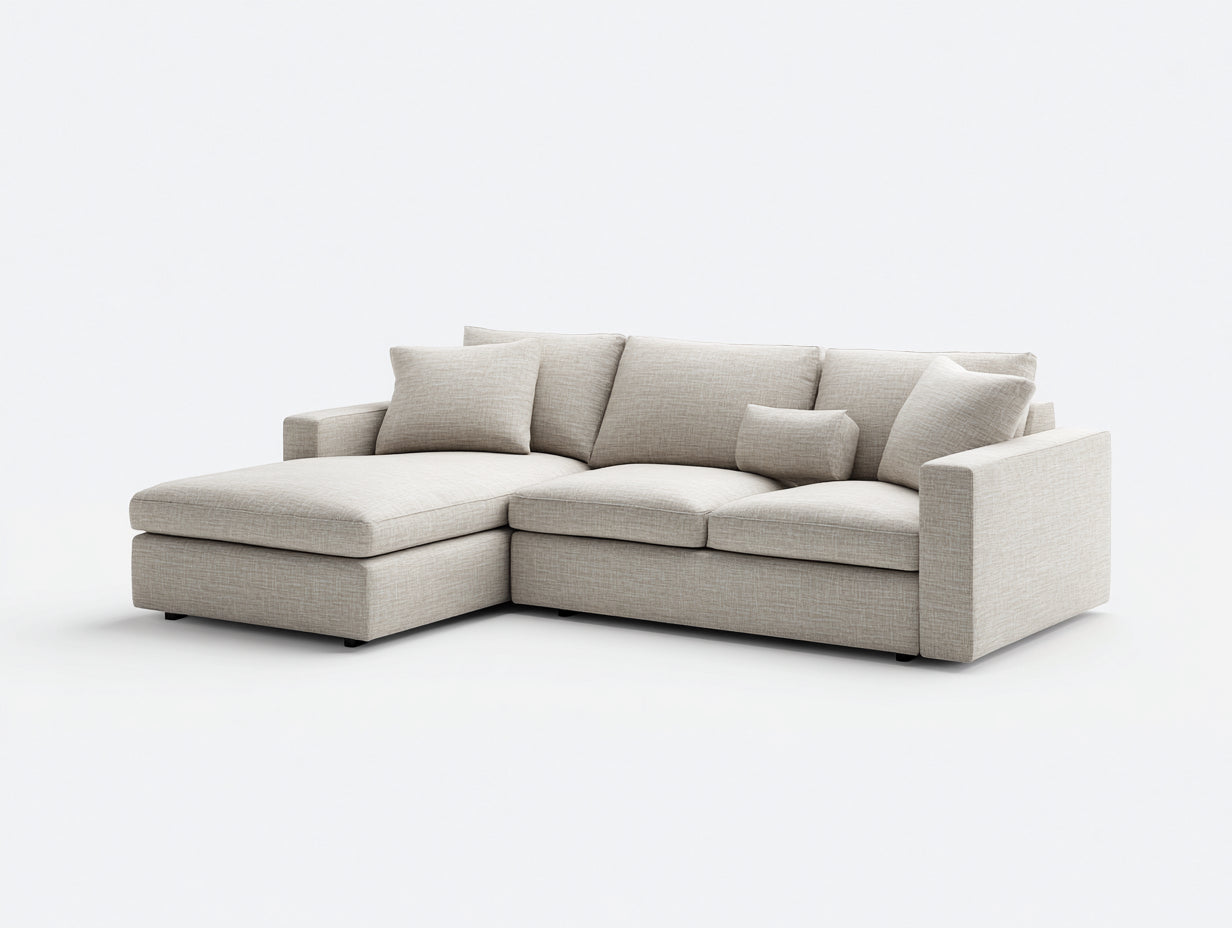 Divano angolare - Tessuto - 274x169x84 cm - Beige - Stile contemporaneo