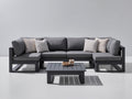 Divani da esterno - Alluminio-Tessuto - 315 x 158 x 76 cm - Antracite-Grigio - Design moderno