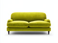 Divano a due posti - Tessuto a coste - 174x87x84 cm - Verde lime - Stile rétro con schienale arrotondato