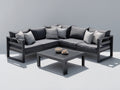 Divani da esterno - Alluminio-Tessuto - 286 x 286 x 76 cm - Antracite-Grigio - Design moderno