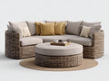 Divani da esterno - Rattan sintetico-Tessuto - 318 x 154 x 82 cm - Marrone-Beige - Design contemporaneo curvo