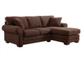 Divano angolare - Velluto a coste - 250x165x88 cm - Marrone - Stile classico contemporaneo